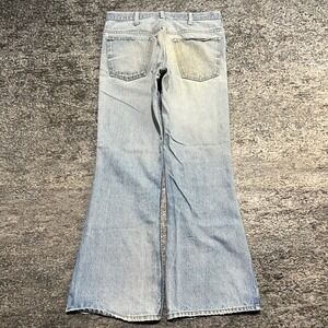 Vintage 1970s JCPenney Jeans 33x30 Blue Bootcut Flare Bell Bottom Hippie Western